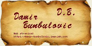 Damir Bunbulović vizit kartica